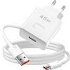 ACANDYA 45W Caricatore USB Rapido per HONOR X7e X8d 600 Lite, Ricarica Rapida USB Caricabatterie Veloce Spinotto con Cavo USB C Ricarica 1m per HONOR 400 Smart 5G Magic6 Lite Pad X9a X8a X7a, Bianco