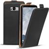 Verco Flip Cover per Samsung Galaxy S8, Custodia verticale Flip Case compatibile con Samsung S8, Nero