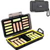 JJC Scatola di immagazzinaggio a prova d'umidità per batterie ricaricabili 14 batterie AAA + 10 batterie AA o 14500 ricaricabili - con tester di batteria