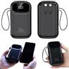 NFMAXONE Batteria esterna ricarica rapida, 20000 mAh Power Bank Ricarica Rapida, con cavi USB e USB C, batteria portatile per iPhone, con cavi integrati, compatibile con Samsung iPad Macbook nero.