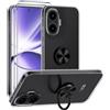 ANFAIRLACE Cover Compatibile con Xiaomi Poco F7, Custodia Metallo Magnetica Anello 360 Supporto Trasparente Silicone Chiaro Case, Nero