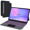 VANKEYPAD Cover tastiera per Samsung Galaxy Tab S10 FE+ Plus 13.1 pollici: 7 colori retroilluminati magnetici tastiera staccabile con trackpad | tastiere Azerty francese wireless per Galaxy Tablet S10 Fe+ 13.1