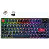 ATTACK SHARK AK832 PRO Tastiera meccanica a basso profilo, tastiera da gioco ultra sottile RGB wireless 75% con schermo LED, BT5.1/2.4G/Tri-Mode cablata, 81 tasti, interruttore marrone, cavo USB C a