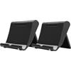 HoAhaMay 2 pezzi Supporto per cellulare pieghevole e regolabile in plastica, compatibile con iPhone 16/Mini/Pro/XSMax/15/14/SE/13/12/11/8, Samsung/tablet e altri smartphone (4-12 pollici), nero