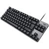 Logitech K835 TKL Tastiera cablata meccanica in alluminio - Tastiera Tenkeyless senza tastierino numerico per PC, con design compatto e confortevole, interruttori lineari, AZERTY francese - grigio