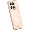 RankOne La Custodia del Telefono è Adatta per HONOR X6b (4G) (6.56 Inches), Case per Cellulare in Silicone con Telaio Galvanico - Rosa