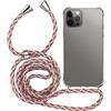 MyGadget Cover per iPhone 12 Pro Max - Custodia con Corda - Case con Cordino Trasparente Antiurto con Laccio | Tracolla Practical Stylish Multicolore
