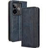 RonRun Cover Realme GT 7, Custodia a Libro con Supporto Stand e Slot Porta Carte Case a Portafoglio Magnetica in Pelle PU Adatto per Realme GT 7, blu