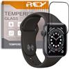 REY Proteggi schermo curvo vetro temperato 3D/4D/5D Apple Watch Series 6, 5, 4 e SE 44 mm, nero