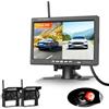 VECHTEL 2*Telecamera posteriore wireless con IPS monitor da 7 pollici,schermo diviso in 4 parti/assistenza al parcheggio,telecamera posteriore AHD IP68 per visione notturna per SUV,camion camper