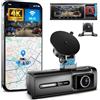 TrendVision Phantom 3CH GPS Dash Cam per Auto, Telecamera Anteriore, Interna e Posteriore, GPS Integrato, App WiFi, Visione Notturna WDR, Grandangolo 170°, Display IPS 3