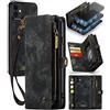 UFinetech 2 in 1 Custodia iPhone 11 Portafoglio Retro Design Pelle TPU Bumper Flip Magnetica Libro Carta Slot Cordino Cerniera 2020 Luxury Belle Donna Uomo Staccabile Wallet Cover iPhone 11 6.1 Nero