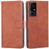 RankOne Cover per TCL 40 SE (6.75 Inches), Custodia Flip Pelle Portafoglio, Magnetica Libro Bumper Cover Case - Marrone