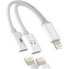 WASRUYI Adattatore jack doppio per lightning(2 in 1)per iPhone14 13 Pro Max cuffie Aux audio cavo sdoppiatore per Apple MFi Certified caricatore per iPad auricolari accessori cavetto ricarica headphone dongle