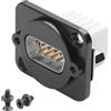 QIANRENON DB9 Pannello Montaggio Senza Saldature Seriali Connettore DB9 Maschio a 9Pin Crimpare Terminale Paratia Montaggio Seriale Adattatore, Foro il Bullone, per D-SUB 9Pin RS232/RS485/RS422