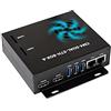 Waveshare Mini Computer Dual Gigabit Ethernet Basato su Raspberry Pi Compute Module 4 (NON Incluso), Waveshare CM4 DUAL ETH BASE All'interno, Metallo Case, con Ventola di Raffreddamento