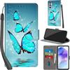 PHINIENLAND Cover per Samsung Galaxy A55 5G PU Pelle Custodia Flip Turquoise