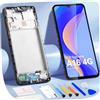 ARSSLY Schermo di ricambio per Samsung Galaxy A16 4G SM-A165F SM-A165M 6,7 LCD Display Digitalizzatore Assembly Completo con Kit di Strumenti (Nero con Telaio)