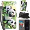 PHINIENLAND Cover per Samsung Galaxy S25 FE custodia portafoglio Pandas | 3 scomparti carte, 1 tasca banconote, Chiusura magnetica, Supporto, Pelle PU flip cover per Samsung S25 FE