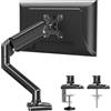ELIVED Braccio per monitor singolo per la maggior parte dei monitor da 13-32 pollici con VESA 75x75/100x100 mm fino a 9 kg Braccio a molla a gas con rotazione di 360° e morsetto a C EV004