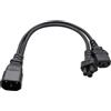HangTon Adattatore Cavo di Alimentazione UPS PDU CPU IEC320 C14 a C13 C5 Topolino per Computer PC Monitor TV, 125V-250V 10A 2.5A 40 cm