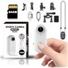 Winnes Mini Action Cam WIFI Magnetic Clip-On Action Camera Portatile Videocamera Fotocamera Sportiva Pollice Telecamera HD 1080P 120° Wide-Angle IP68 Impermeabile 30 Metri,Scheda 64GB Inclusa,Bianco