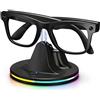 XIEANDKONG Supporto di ricarica compatibile per occhiali Ray-Ban Meta Smart, Portatile per Wayfarer, compatibile con Wayfarer, Skyler, Headliner con indicatore LED e cavo di ricarica USB-C (Nero-RGB)