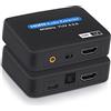 NEWCARE Estrattore HDMI 4K @ 60Hz a HDMI + Ottica Toslink SPDIF + Uscita Audio 3.5mm - Adattatore Convertitore per Fire Stick, Xbox, Laptop - Supporto 1080P 3D