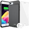 BOPPS Custodia con batteria per iPhone SE (2022/2020), custodia caricabatterie per iPhone 6000 mAh, protezione a 360°, custodia di ricarica per iPhone SE (3a e 2a generazione)/8/7/6s/6-4,7 pollici