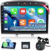 ETLFUCyber Autoradio per Peugeot 308 408 2007-2015, [2G+24G] Autoradio Touch Screen Android con Carplay e Android Auto Senza Fili/Bluetooth/WiFi/Bluetooth/EQ/FM RDS Radio