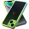 N NEWTOP Cover Moda 02 TPU Compatibile per iPhone 14, Colorata Sfumata Trasparente Opaca Morbida Flessibile Custodia con Protezione Fotocamera in Vetro Temperato Completa e Cromata (Verde)