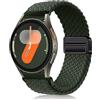 PaceBid 20mm Intrecciato Cinturino per Samsung Galaxy Watch 7/6/5/4 40mm, 44mm/Watch FE/Watch 6 Classic 43mm, 47mm, Nylon Sportivo Magnetico Elastico Watch Band per Galaxy Watch 42mm - Army Green