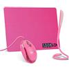 SOONGO Tappetino Mouse Mouse cablato Luce Lettura USB 3 in 1 Imposta Lampada Da Lettura USB Base in Gomma Antiscivolo PC/Laptop Rosa By SOON GO
