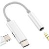 HOYULLI Adattatore da USB C a Jack da 3,5 mm (2 in 1) per iPhone 16 15 Pro Max AUX Auricolare AUX Adattatore di tipo C per Apple Audio AUXiliar Connettore compatibile con Samsung S25 S24 per iPad Auto