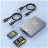ROCKETEK 2 in 1 Lettore di schede CFexpress tipo A & Lettore Schede SD con US B 3.1 (Gen 2) 10 Gbit/s, SD/CF express Type-A Memory Card Reader Adattatore per Windows/Mac/Linux/Android con Cavo USB-C e USB-A
