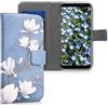 kwmobile Custodia Compatibile con Samsung Galaxy A8 (2018) Cover - Portafoglio Pelle Sintetica con Chiusura Magnetica - Porta Carte Magnolie