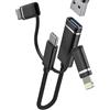 Aksenli Adattatore Lightning Micro USB C Maschio a USB Femmina(3in1)per iPhone 16 15 14 13 Pro per Apple Type C Cavo OTG 3.0 Camera Foto Tastiera per iPad Card Reader Chiavette Compatibile per Samsung S25 S24