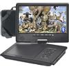YOOHOO Lettore DVD portatile Bluetooth da 12,5 con schermo girevole da 10,5 per bambini, batteria ricaricabile, 0 in tutte le regioni, riproduzione diretta tutti i formati MKV/MP4/WAV/CD