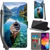 Haninsuze Cover per Samsung Galaxy A50, barca | Pelle PU Portafoglio, Porta Carte, Magnetica, Libro, Antiurto Custodia
