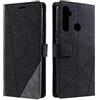 SONWO Cover per Realme 5 / Realme 5S / Realme 5i, Flip Caso in PU Pelle Case Cover Portafoglio Custodia per Realme 5 / Realme 5S / Realme 5i, [Kickstand] [Slot per Schede], Nero