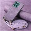 YANJIEER ESONG Cover per Motorola EDGE 60 PRO Case con Cordino Cinturino,Custodia In Pelle Caso per Donna ragazze Con Tracolla Collana,Catena Laccio Case,Ultra Sottile Antiurto Shell Viola