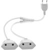 YINGAYOU Cavo di Prolunga Europeo 2 in 1 2.5A 250V 625W Prolunga Elettrica Doppia Europeo, per Elettrodomestici TV PC Etc (Bianco, 0.4 m)