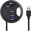 xiwai Splitter hub USB 3.0, SD TF USB-C 2 porte USB multiporta ad alta velocità tipo C porta dati 60 mm passacavo da scrivania docking station lettore di schede Micro-SD interfaccia per PC scrivania
