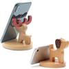 ieron 2 pezzi supporto per cellulare in legno, cane e cervo supporto universale per tablet portatile per animali da tavolo decorazione da scrivania idee regalo in legno
