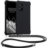 kwmobile Custodia Compatibile con ASUS Zenfone 8 Cover - Back Case in Silicone TPU - Protezione Smartphone con Cordino - nero
