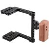 CAMVATE DSLR Video Camera Cage Stabilizzatore Rig con Manico in Legno per 70D 600d 750d 80d gh5 (mano destra)