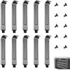 VZU 10 coperture per slot PCI, pannello slot PCI, copertura slot PCI, ferro nero, design di ventilazione con viti, per alloggiamento del computer (120 x 22 x 13 mm)