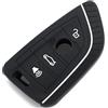 CYK www. CoverYourKey .de Finest-Folia - Custodia per le chiavi dell'auto, con 4 pulsanti, in silicone bianco e nero.