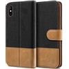 BEZ Cover per iPhone X, Cover per iPhone XS, Custodia Compatibile per iPhone X, iPhone XS, Portafoglio Flip Cover con Chiusura Magnetic, Nero