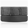 Perixx PERIBOARD-636B US, tastiera USB compatta ergonomica wireless, tecnologia wireless 2.4G, tastierino numerico integrato, poggiapolsi staccabile, digitazione silenziosa, nero